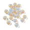 Two Tone Transparent Resin Beads, Imitation Cat Eye Beads, Rondelle, with Glitter Powder, Blue, 10x6mm, Hole: 1.5mm