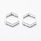 Long-Lasting Plated Alloy Bead Frame, Hexagon, 925 Sterling Silver Plated, Silver, 10.5x10.5x3mm, Hole: 1mm