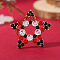 Christmas Theme Golden Alloy Rhinestone Brooch Pin, Colorful, Star