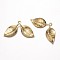 Brass Charms, Lead Free & Nickel Free, Leaf, Golden, 13x31x2mm, Hole: 1mm