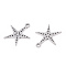 Non-Tarnish 201 Stainless Steel Pendants, Star Charm, Stainless Steel Color, 20x18x1mm, Hole: 1.8mm