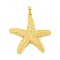Rack Plating Brass Pendants, Cadmium Free & Lead Free, Long-Lasting Plated, Starfish Charms, Real 18K Gold Plated, 31x30.5x4.5mm, Hole: 5x3mm