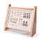 Multi Slot Velvet Slant Back Ring Organizer Stands, with Wood Base, for Rings, Earrings Display, Antique White, 31x11.5x27cm