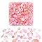 100G Acrylic Beads, Mixed Shapes, Pink, 5.5~28x6~20x3~11mm, Hole: 1~5mm