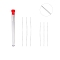 Tarnish Resistant Stainless Steel Collapsible Big Eye Beading Needles, Seed Bead Needle, with Storage Tube, Red, 58~108x13mm, 7pcs/set