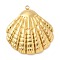 304 Stainless Steel Pendants, Golden, Shell Shape, 35x31x5mm, Hole: 1.8mm