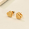 Brass Stud Earrings, Real 18K Gold Plated, Heart, 9mm