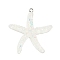 Opaque Resin Pendants, with Platinum Iron Loop, Starfish, 41x38x7.5mm, Hole: 2mm