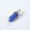 Bullet Imitation Jade Glass Pointed Pendants, with Alloy Findings, Mauve, 39x12mm, Hole: 3x4mm
