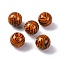 Opaque Acrylic Beads,  Round, with Zebra-stripe, Chocolate, 15.5mm, Hole: 2.5mm
