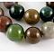 Natural Indian Agate Beads Strands, Round, 12mm, Hole: 1mm, about 16pcs/strand, 7.6 inch
