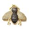 Brass Micro Pave Clear Cubic Zirconia Pendants, Bees Charms, Long-Lasting Plated, Rack Plating, Lead Free & Cadmium Free, with Jump Ring, Real 18K Gold Plated, 31x35.5x6.5mm, Hole: 3.5mm