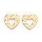 Rack Plating Alloy Pendants, Heart, Cadmium Free & Lead Free, Matte Gold Color, 38x37.5x4.5mm, Hole: 2.8mm