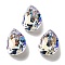K9 Glass Rhinestone Cabochons, Pointed Back & Back Plated, Teardrop, Moonlight, 14x10x6mm