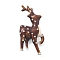 Sika Deer Enamel Pins, Alloy Rhinestone  Brooches for Backpack Clothes, Coconut Brown, 64.5x32mm