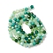 Electroplate Glass Beads Strands, Faceted(32 Facets), Half AB Color Plated, Round, Green, 6x5mm, Hole: 1.4mm, about 100pcs/strand, 20.87''(53cm)