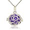 Silver Color Plated Brass Hollow Round Cage Pendants, with No Hole Spray Painted Brass Ball Beads, Blue Violet, 23x24x18mm, Hole: 3x8mm