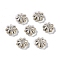 Acrylic Beads, Silver Metal Enlaced, Flower, Wheat, 6.5x6.5x3.5mm, Hole: 1.6mm, about 6250pcs/500g