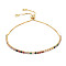 Cubic Zirconia Tennis Bracelet, Real 18K Gold Plated Brass Slider Bracelet for Women, Nickel Free, Colorful, 10.63 inch(27cm)