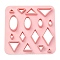 ABS Plastic Cookie Cutters, Triangle/Rhombus/Oval, Pink, 100x100mm