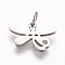 316 Surgical Stainless Steel Pendants, with Rhinestone, Dragonfly Charms, Stainless Steel Color, 10x15x1.5mm, Hole: 3.5mm