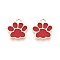 Alloy Enamel Pendants, Cadmium Free & Lead Free, Dog Paw Prints, Light Gold, FireBrick, 17.5x16x1.5mm, Hole: 2mm