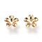 304 Stainless Steel Bead Caps, 5-Petal, Flower, Golden, 6x6.5x1.5mm, Hole: 1.2mm