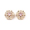 Rack Plating Brass Micro Pave Cubic Zirconia Beads, Long-Lasting Plated, Lead Free & Cadmium Free, Real 14K Gold Plated, Flower, Pearl Pink, 11x12x7mm, Hole: 1.6~1.8mm
