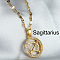 Twelve Constellation Alloy Crystal Rhinestone Pendant Necklaces for Women, Golden, Sagittarius, 17.72 inch(45cm)