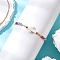 Cylinder Glass Seed Beaded Braided Bead Bracelets, Synthetic Turquoise Cross Beads Bracelets for Men Women, Red, Inner Diameter: 3/4 ~3-1/2inch(2.05~8.85cm)