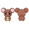 Silicone Beads, DIY Nursing Necklaces Making, Mouse, Chocolate, 30x30mm