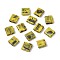 2-Hole Baking Paint Glass Seed Beads, Square, Yellow, 5x5x2mm, Hole: 0.7~1mm, about 455pcs/50g