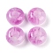 Resin European Beads with Glitter Powder, Large Hole Beads, Rondelle, Magenta, 13.5x7.5mm, Hole: 5mm