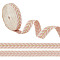 about 10.5~11 yards Ethnic Style Polycotton Jacquard Leaf Ribbons, Garment Accessories, Pink, 1 inch(25mm)