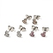 Rhinestone Gourd Stud Earrings with 316 Surgical Stainless Steel Pins, Stainless Steel Color Plated 304 Stainless Steel Jewelry for Women, Mixed Color, 6.5x5mm, Pin: 0.8mm