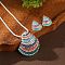 Shell Shape Alloy Enamel Pendant Necklaces & Stud Earrings Sets, Coral, 420mm & 18x16mm