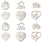 12Pcs 6 Styles Mother's Day Theme, 304 Stainless Steel Charms, Phrase Best Mom, Stainless Steel Color, 13~18x13~19.5x1~2mm, Hole: 1.2~1.8mm, 2pcs/style