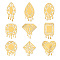 Nickel Decoration Stickers, Metal Resin Filler, Epoxy Resin & UV Resin Craft Filling Material, Golden, Mixed Shapes, Melting Diamond, 40x40mm, 9 style, 1pc/style, 9pcs/set