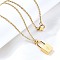 304 Stainless Steel Rolo Chain Pendant Necklaces, Padlock Necklaces for Women Men, Locks with Letter, Letter C, 17.64 inch(44.8cm)