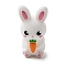 Easter Silicone Focal Beads, White, Rabbit, 37x19x16.5mm, Hole: 2mm