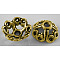 Tibetan Style Alloy Bead Caps, Cadmium Free & Nickel Free & Lead Free, Flower, Antique Golden, 11x5mm, Hole: 1.5mm
