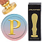 Brass Wax Seal Stamp with Wood Handle, for DIY Scrapbooking, Letter P, 25mm