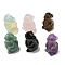 Natural & Synthetic Gemstone Carved Healing Mouse Figurines, Reiki Energy Stone Display Decorations, 38~39x23~24x24~26mm