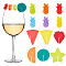 2 Sets 2 Style Silicone Wine Glass Charms, Goblet Marker, Fruit, Mixed Color, 26~47x14~48x5~16mm, 1 set/style