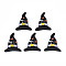 Opaque Resin Cabochons, Halloween Style, Witch Hat, Black, 26x22.5x7mm