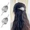 Alloy Hair Sticks, Hollow Hair Ponytail Holder, for DIY Hair Stick Accessories, Monstera Leaf, Platinum, 126x2.5mm