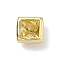 Square Brass Micro Pave Cubic Zirconia Cabochons, Rack Plating, Long-Lasting Plated, Lead Free & Cadmium Free, Real 18K Gold Plated, Yellow, 5x5x3.5mm
