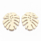 Eco-Friendly Iron Pendants, Tropical Leaf Charms, Monstera Leaf, Cadmium Free & Nickel Free & Lead Free, Light Gold, 28x24.5x1mm, Hole: 1.4mm