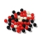 Rubberized Style Imitated Silicone Acrylic Beads, Round, Black, 8x7.5mm, Hole: 1.6mm, about 76pcs/20g