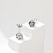 925 Sterling Silver Moissanite Rhinestone Stud Earrings, Flat Round, Platinum, 6x6mm